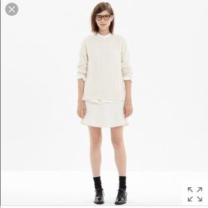 NWT Madewell Wool Boulevard Mini Skirt in Ivory